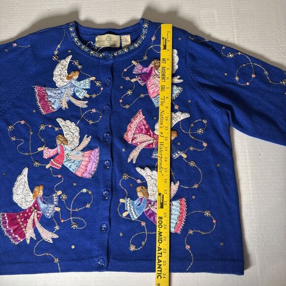 Design Options by Philip & Jane Gordon Angel Christmas Cardigan Sweater XXL - Picture 7 of 14